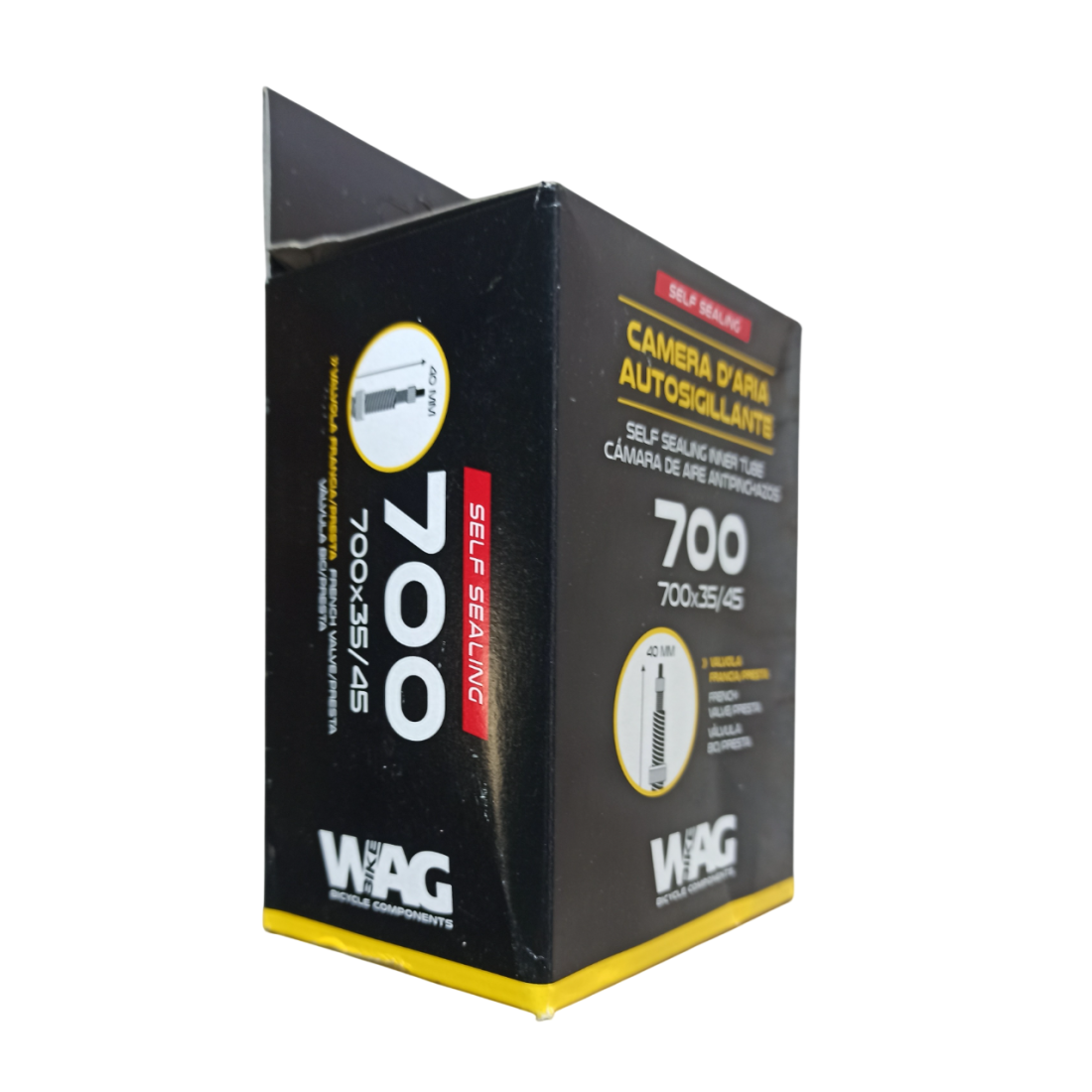 Wag Camera d'aria Autosigillante 700x35/45 Valvola Presta 40mm smontablie
